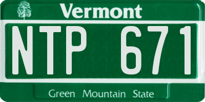 VT license plate NTP671