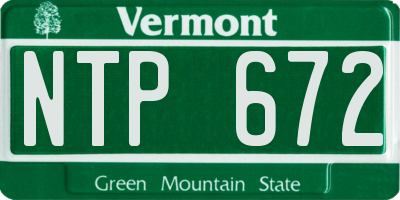 VT license plate NTP672