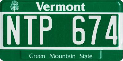 VT license plate NTP674