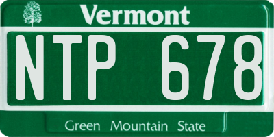 VT license plate NTP678