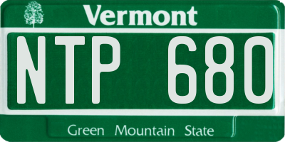 VT license plate NTP680