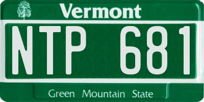 VT license plate NTP681