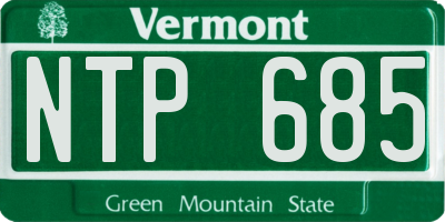 VT license plate NTP685