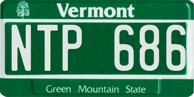 VT license plate NTP686