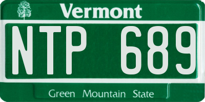 VT license plate NTP689