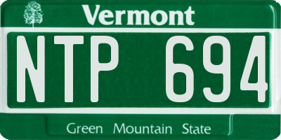 VT license plate NTP694