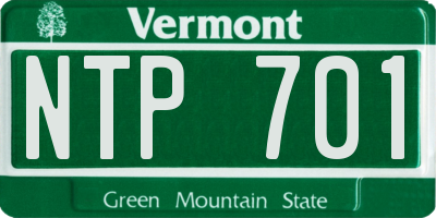 VT license plate NTP701