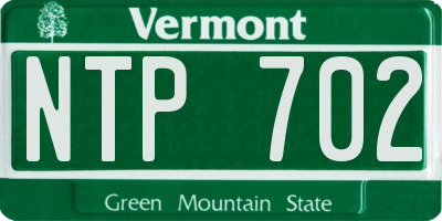 VT license plate NTP702