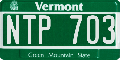 VT license plate NTP703