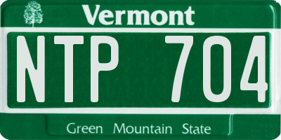 VT license plate NTP704