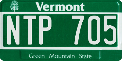 VT license plate NTP705