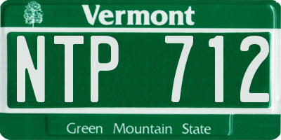 VT license plate NTP712