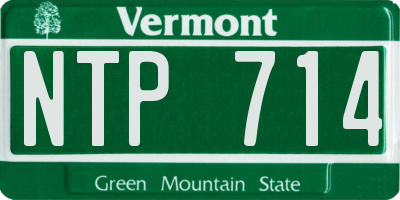 VT license plate NTP714