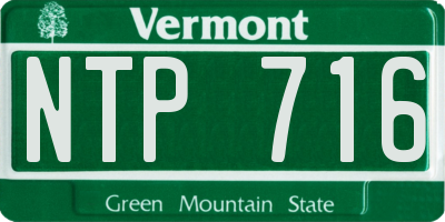 VT license plate NTP716