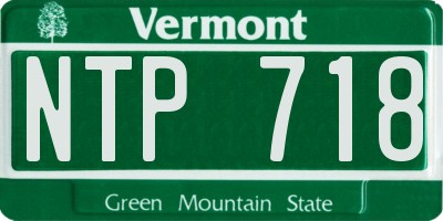 VT license plate NTP718