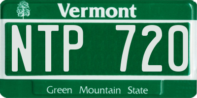 VT license plate NTP720