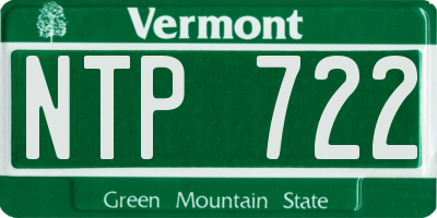 VT license plate NTP722