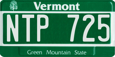 VT license plate NTP725