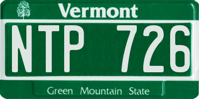 VT license plate NTP726