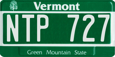 VT license plate NTP727