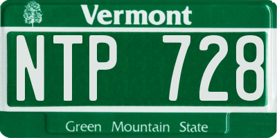 VT license plate NTP728
