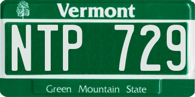 VT license plate NTP729
