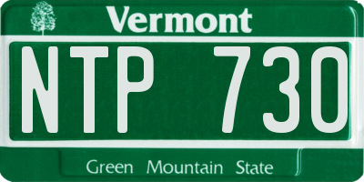 VT license plate NTP730