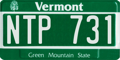 VT license plate NTP731