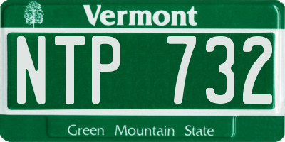 VT license plate NTP732