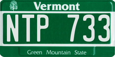 VT license plate NTP733