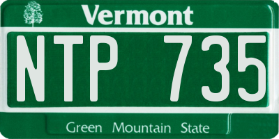 VT license plate NTP735