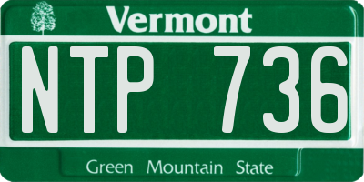 VT license plate NTP736