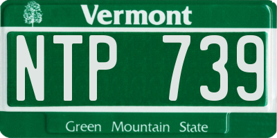 VT license plate NTP739