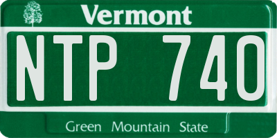 VT license plate NTP740