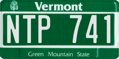 VT license plate NTP741