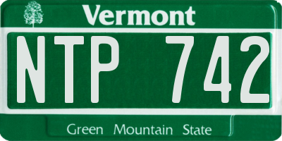 VT license plate NTP742