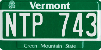 VT license plate NTP743