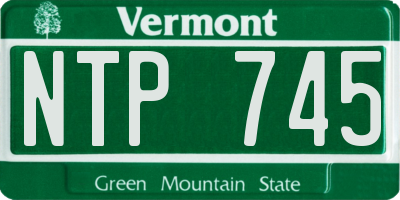 VT license plate NTP745