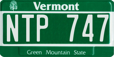 VT license plate NTP747