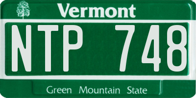 VT license plate NTP748