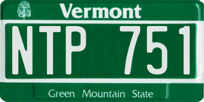 VT license plate NTP751