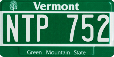 VT license plate NTP752