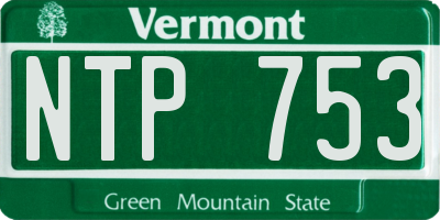 VT license plate NTP753