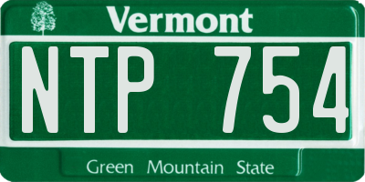 VT license plate NTP754