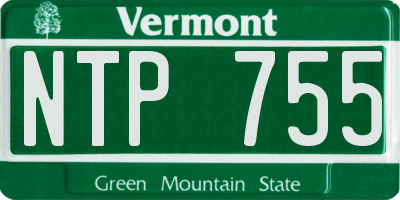 VT license plate NTP755