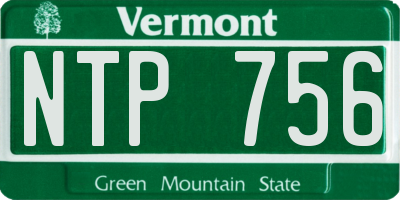 VT license plate NTP756