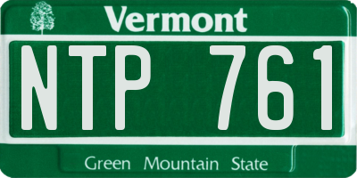 VT license plate NTP761