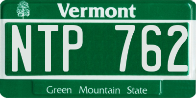 VT license plate NTP762