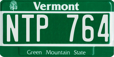 VT license plate NTP764