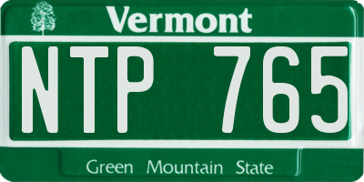 VT license plate NTP765